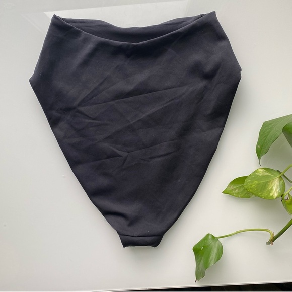 LEFT ON FRIDAY Hi Hi Bikini Bottoms Jet Black size Small - Picture 6 of 8